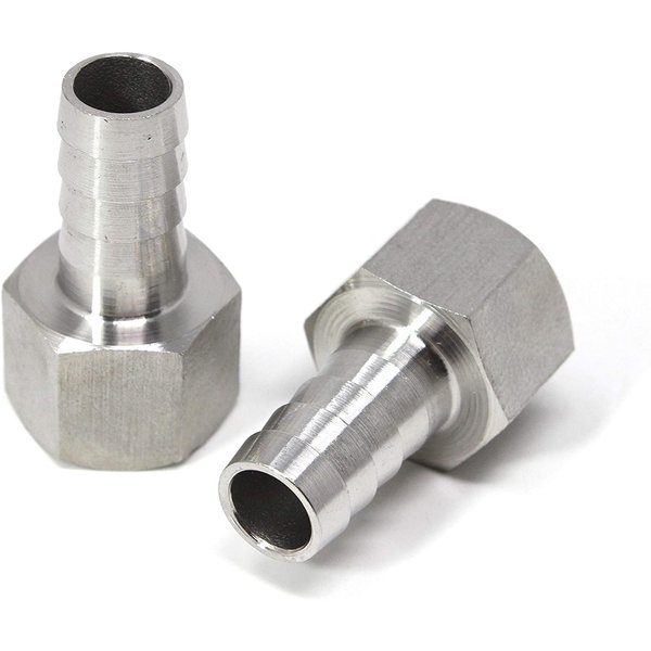 Concord 304 Stainless Steel 1/2" Barb to 1/2" Female FPT Fitting PF-BR-12Fx2